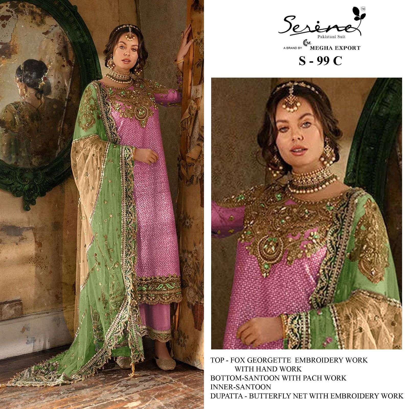 serine s 99 abcd georgette embroidered pakistani suit