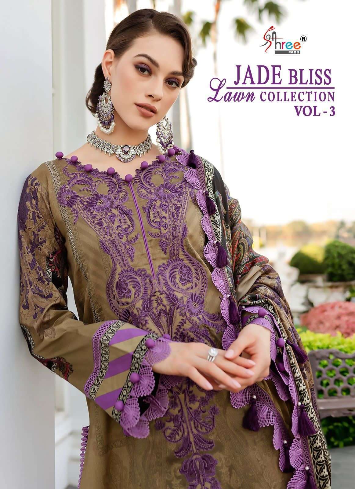 shree fabs jade bliss lawn collection vol 3 series 2583-2589 pure cotton suit 