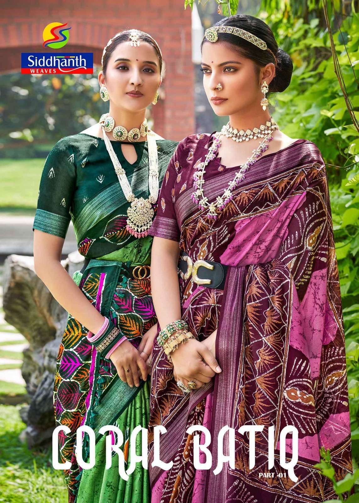 siddhanth weaves coral batiq vol 1 series 79001-79008 cotton base saree
