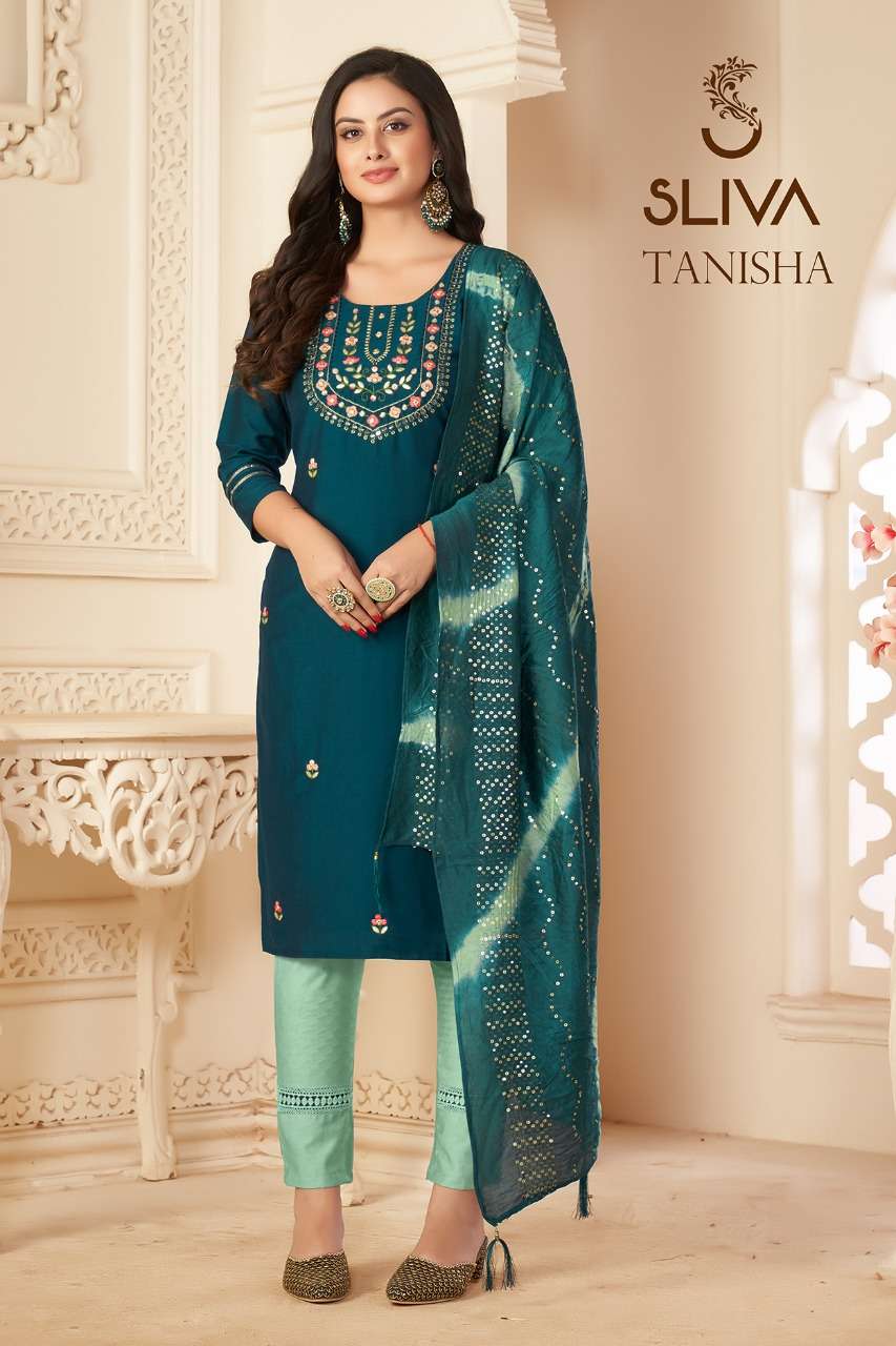 sliva tanisha designer chinon silk suit 