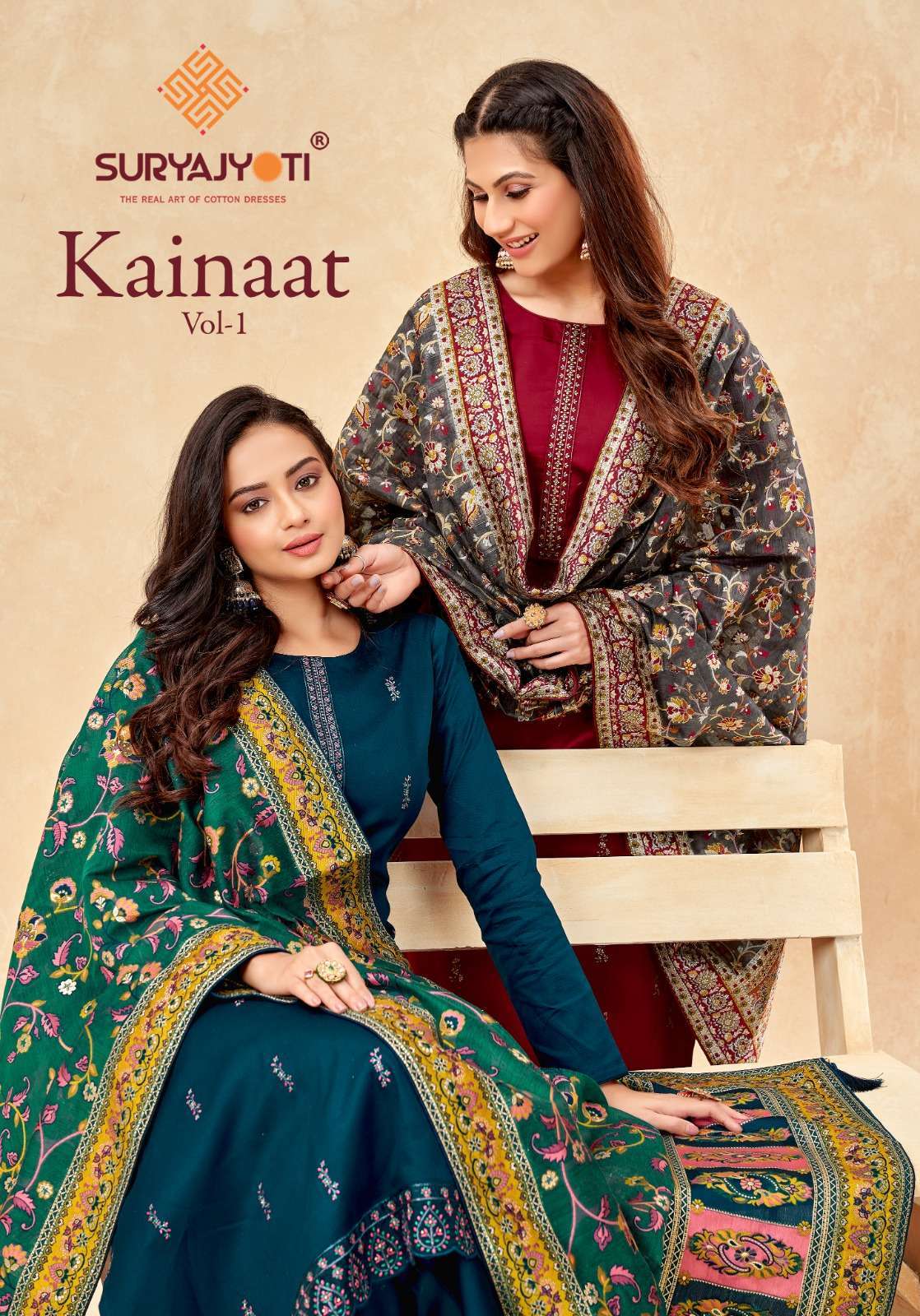 suryajyoti kainaat vol 1 series 1001-1006 jam satin work suit 