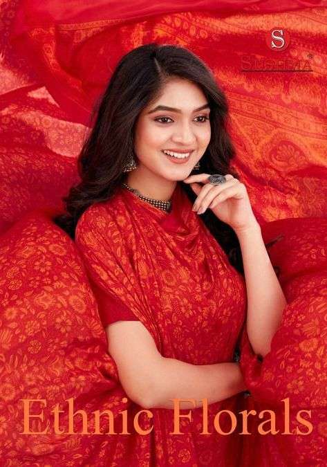 sushma ethnic florals series 1701-1707 fancy saree