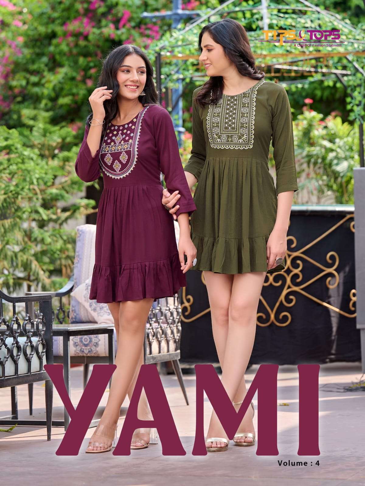 tips & tops yami vol 4 series 401-404 Reyon Wrinkle kurti