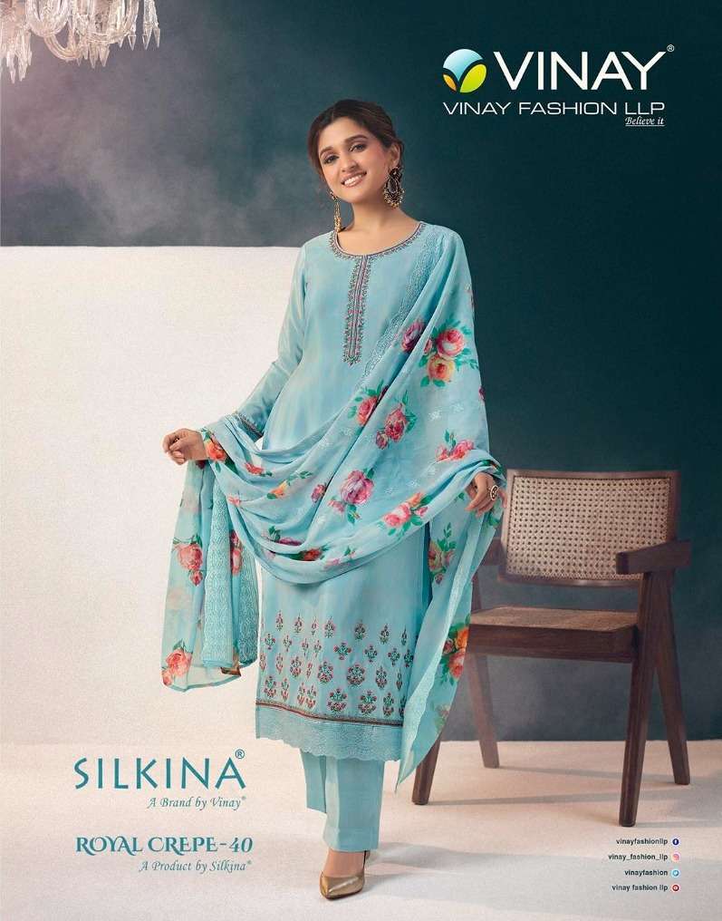 vinay fashion silkina royal crepe vol 40 series 61081-610888 royal crape suit 