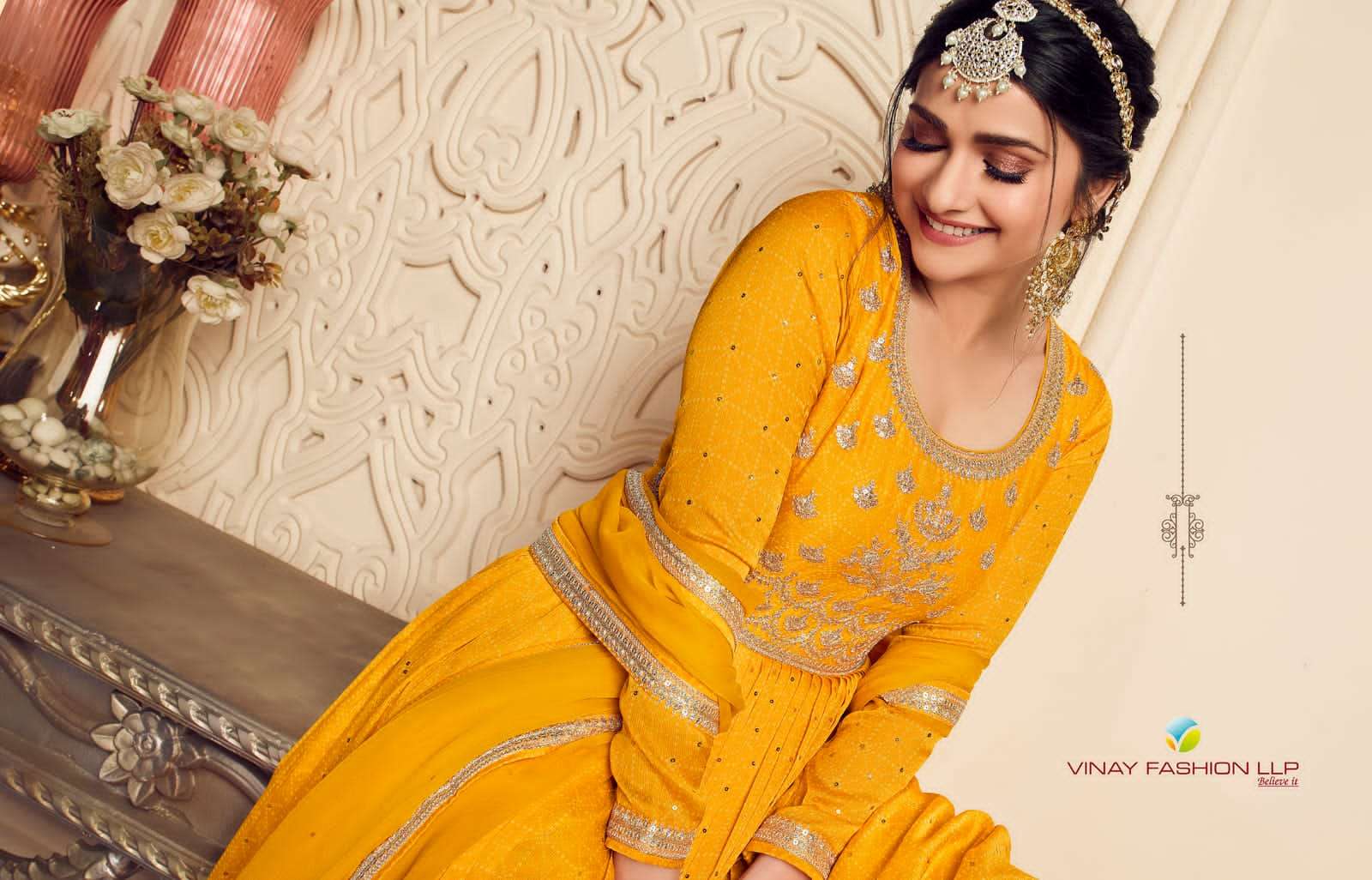 vinay gunjta designer silk chiffon suit 