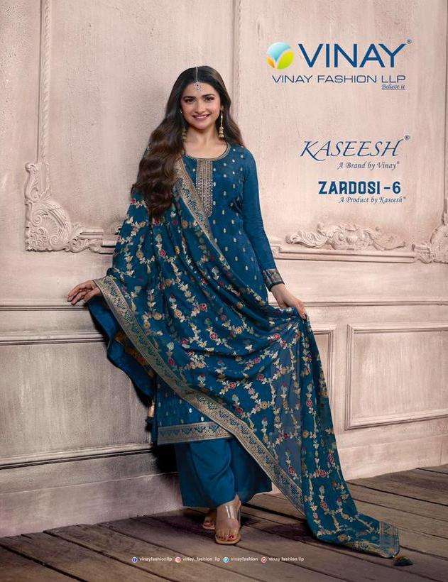 vinay kaseesh zardosi vol 6 series 63781-63787 dola jacquard suit 