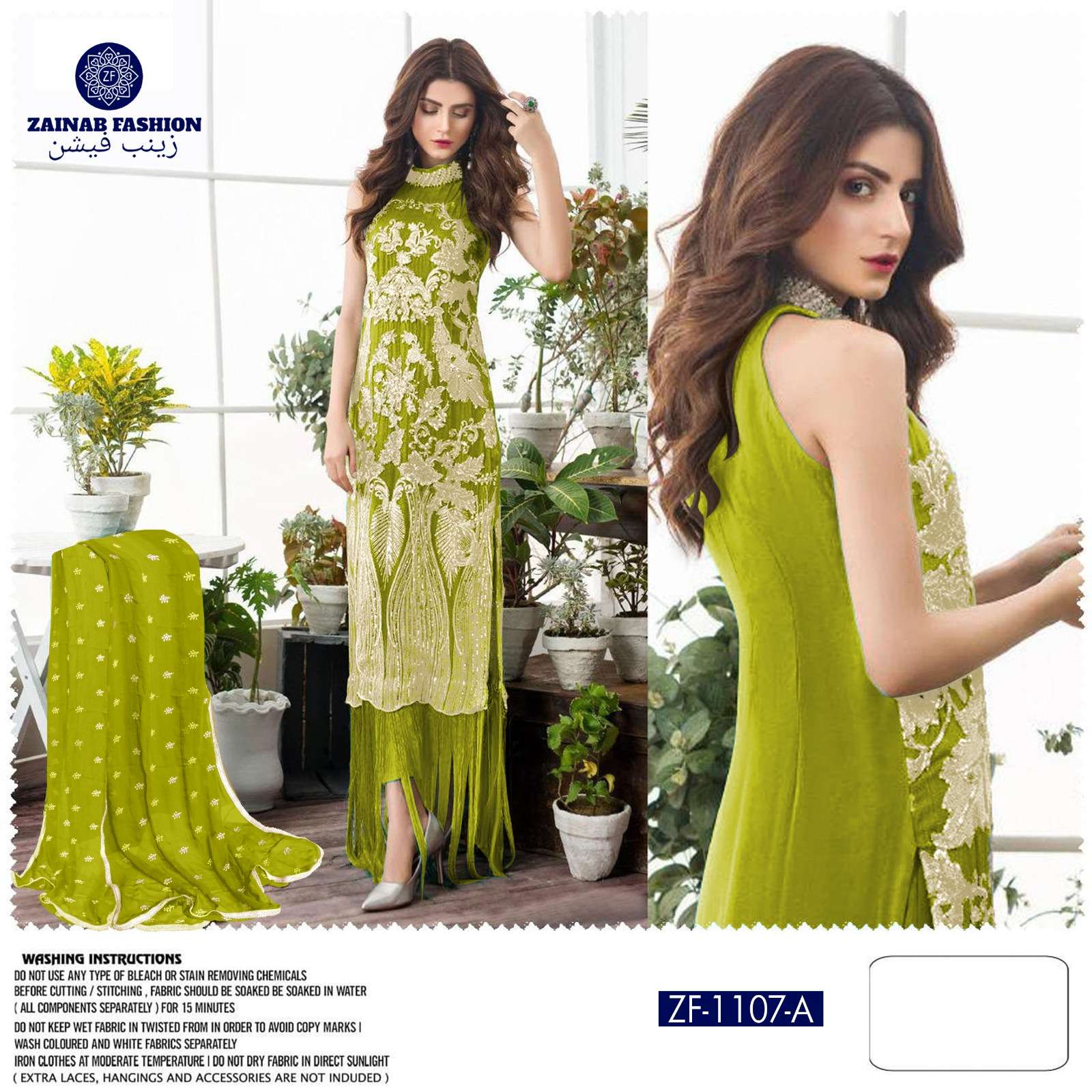 zainab fashion ZF 1107-A designer Heavy Blooming faux georgette suit 