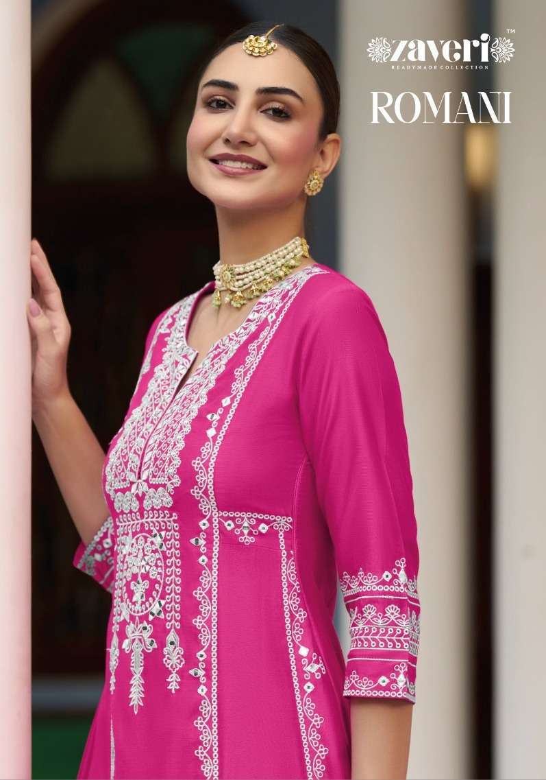 zaveri romani series 1109-1112  Roman silk readymade suit
