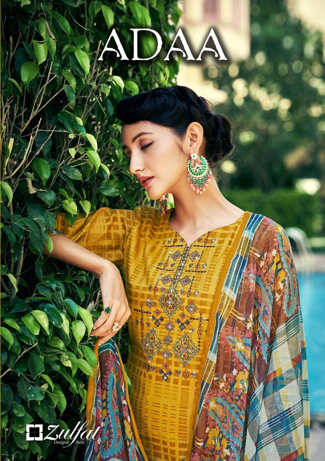 zulfat adaa series 491001-491010 pure jam cotton suit 