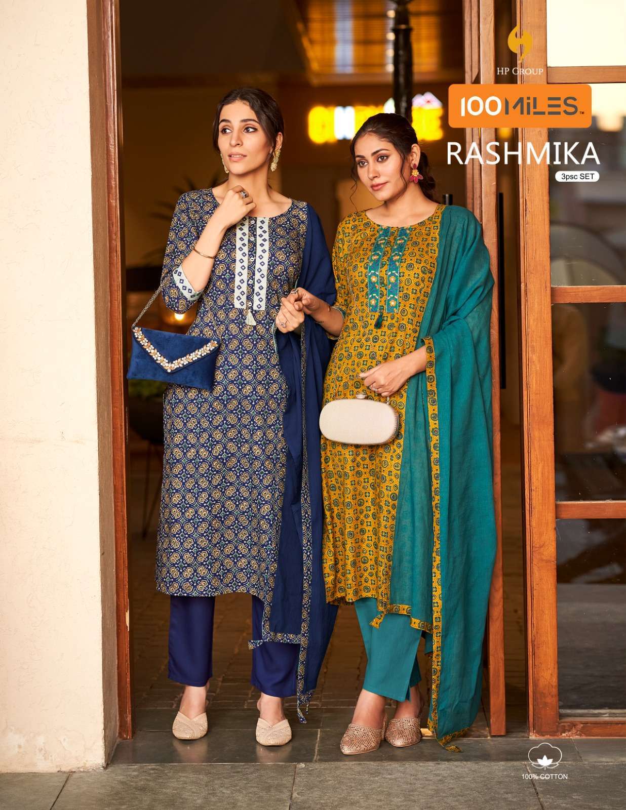 100 miles rashmika series 01-04 Pure cotton readymade suit 