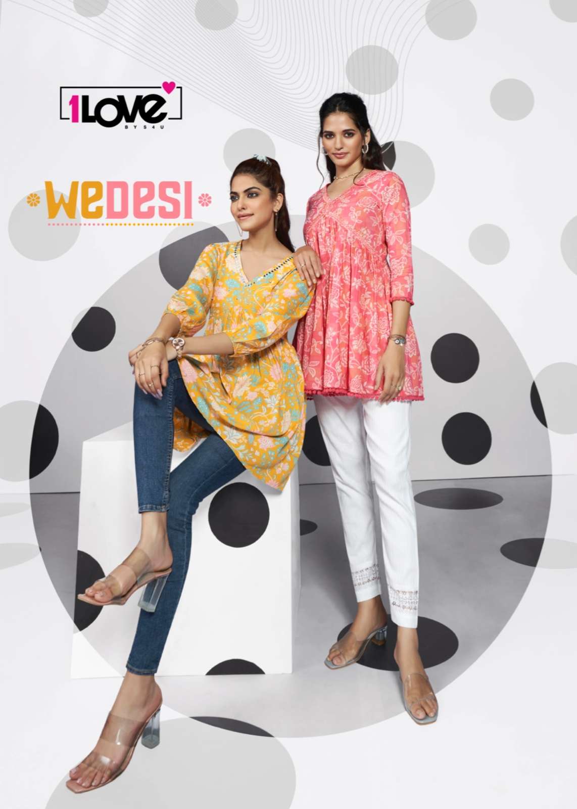 1love wedesi series 01-06 cotton and premium rayon kurti