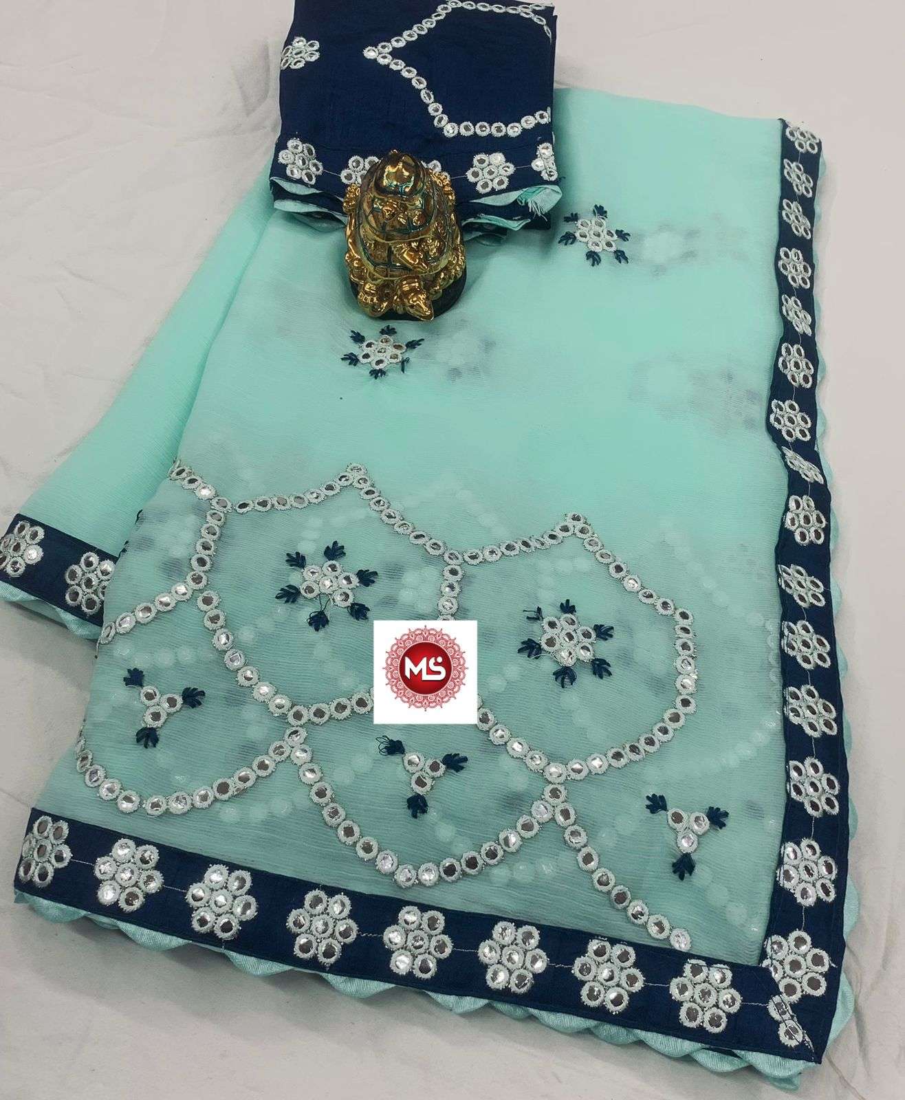  40-40 Chiffon best fabric guarantee designer saree