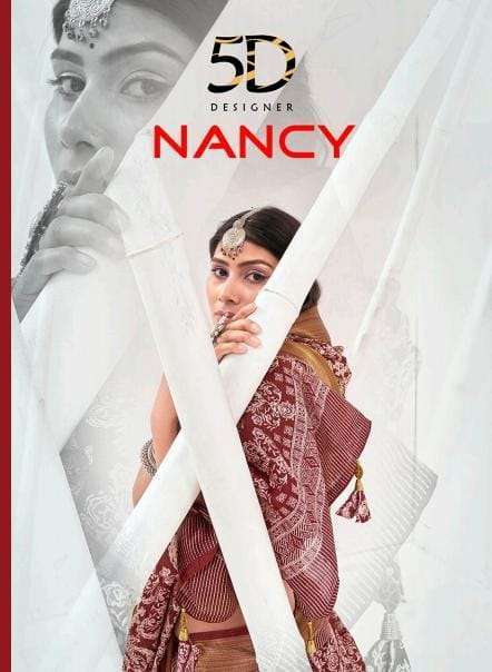 5d designer nancy series 4195-4202 cotton jari border wholesale saree in surat 