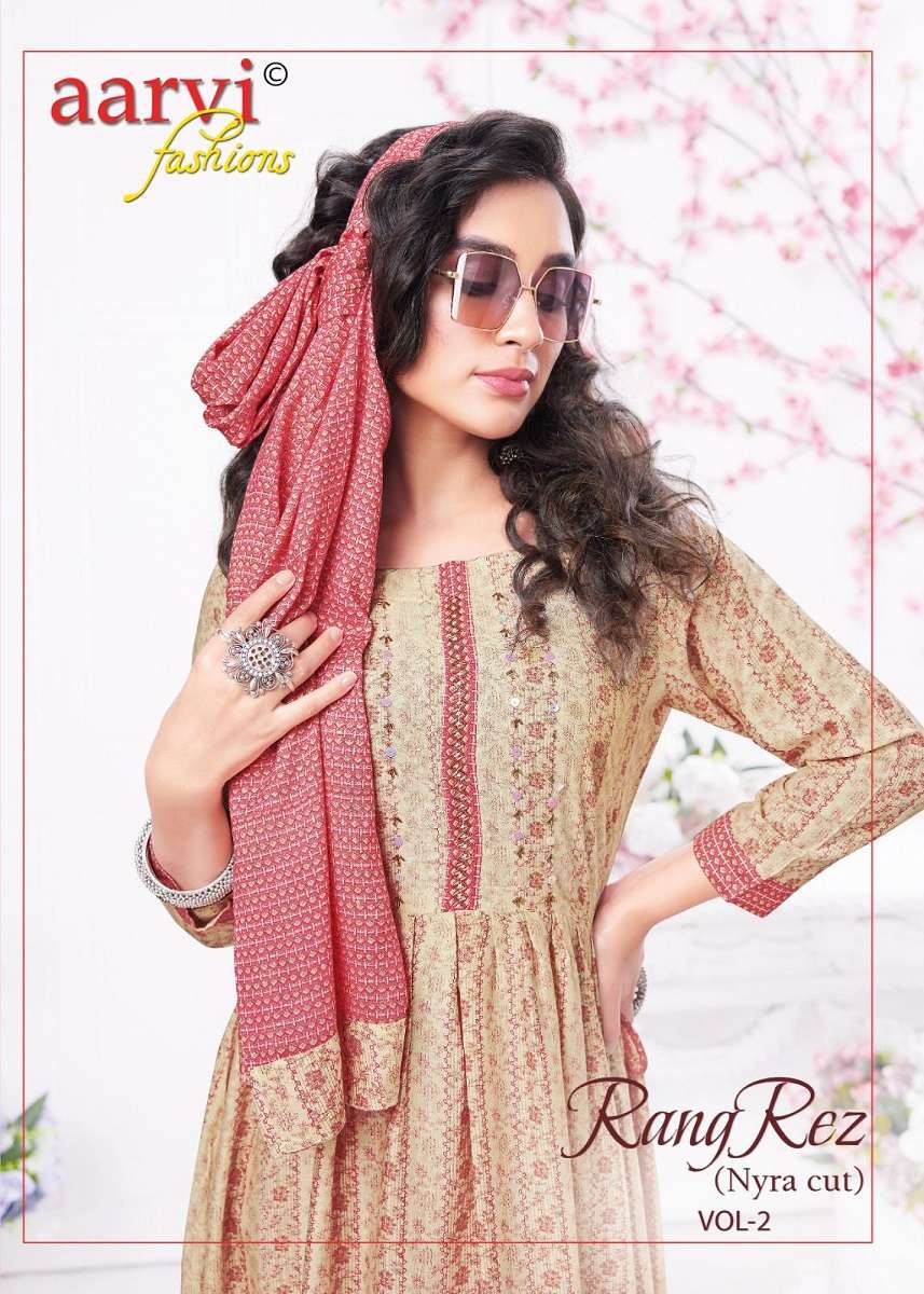 Aarvi Rangrez Vol-2 series 7089-7094 Rayon Slub readymade suit