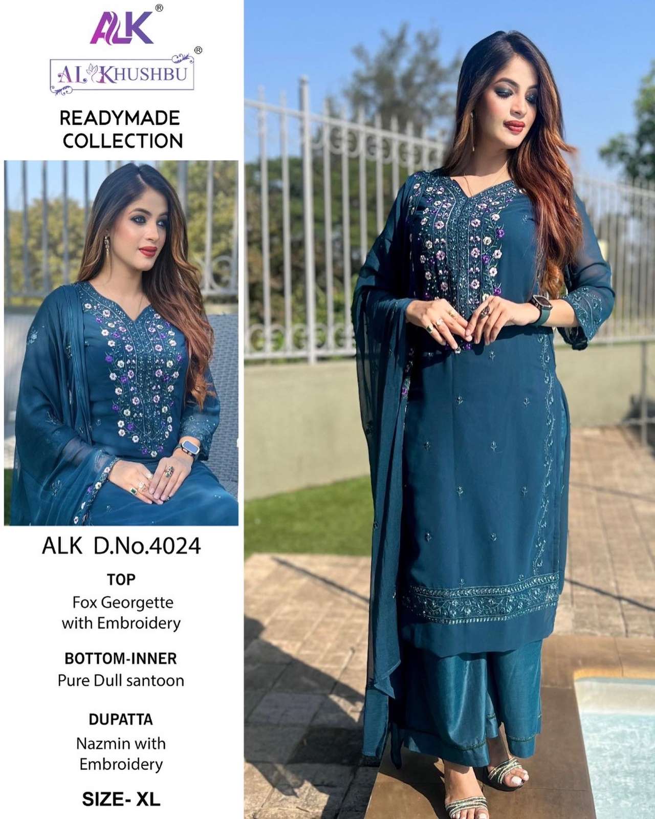 al khushbu 4024 designer heavy organza suit 