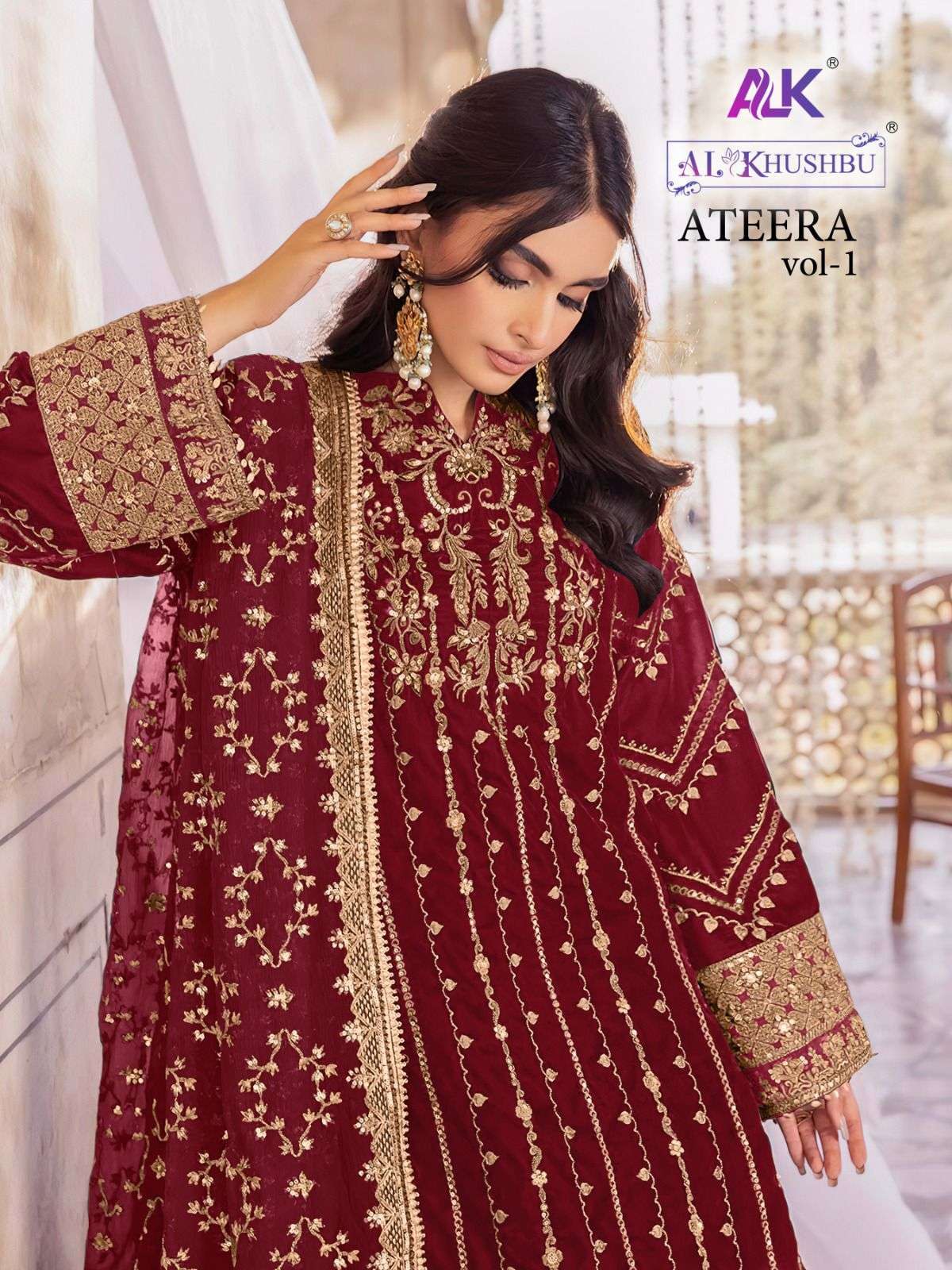 al khushbu ateera vol 1 series 4015 D-F georgette embroidered suit 