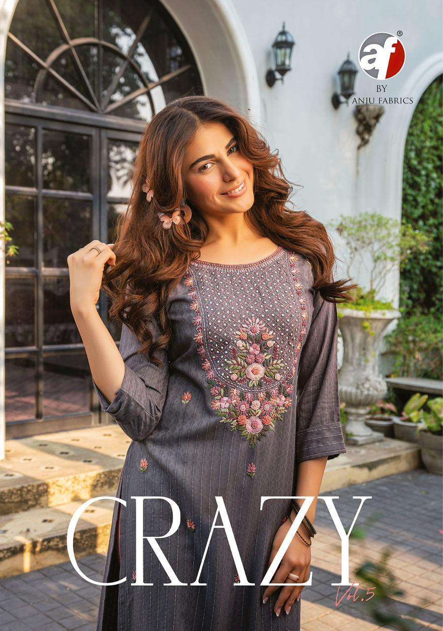 anju fab crazy vol 5 series 3011-3016 heavy viscose kurti 
