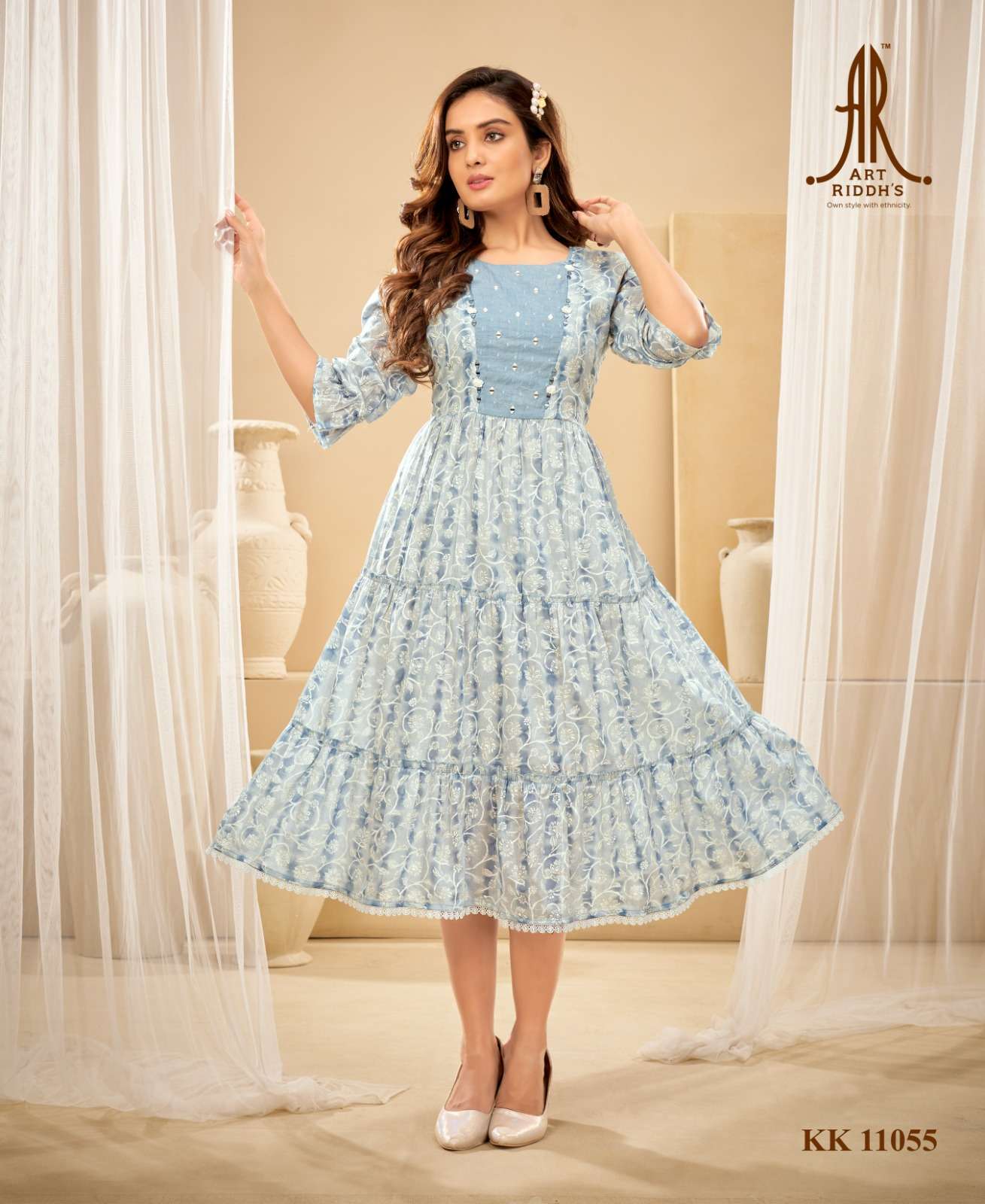 artriddh Mal cotton with hand work tunic