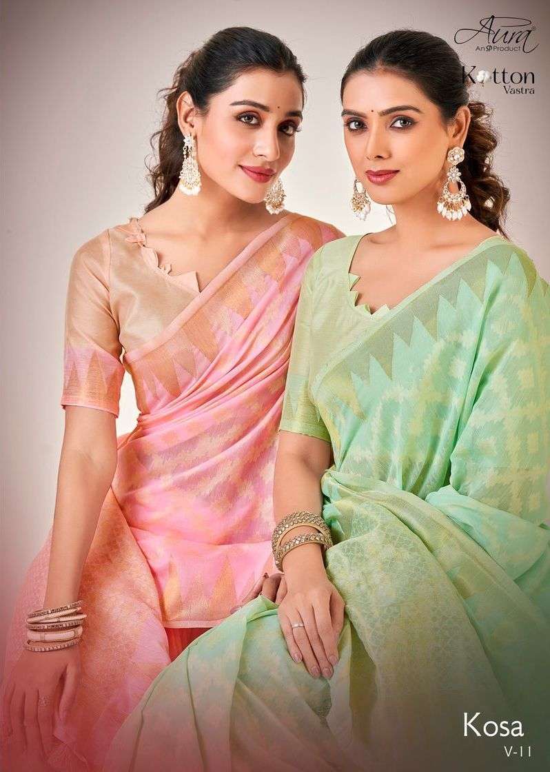 aura kosa vol 11 series 50701-50706 cotton saree