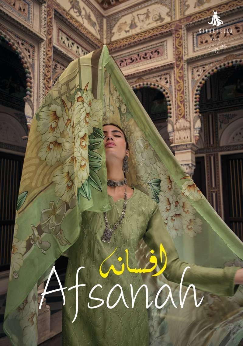 cinderella afsanah series 10326-10331 pure organza suit 