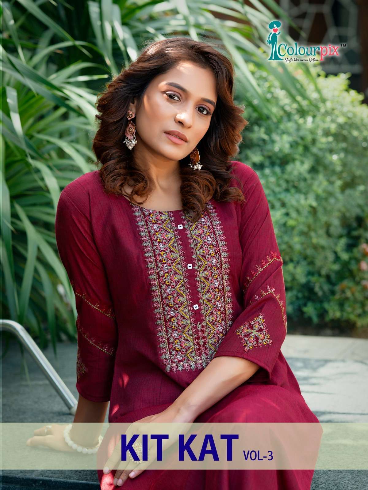 colourpix kit kat vol 3 series 1001-1006 Heavy weaving Fancy Reyon kurti
