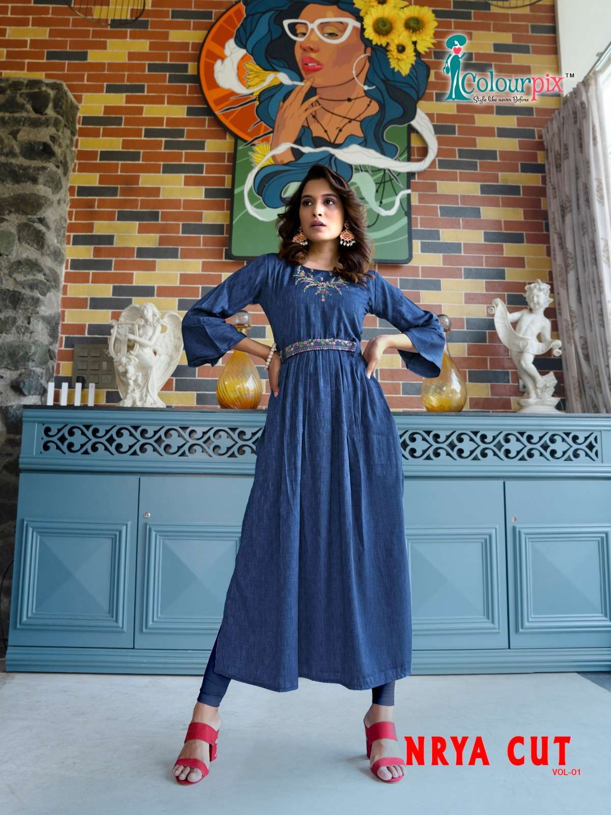 colourpix nayra cut vol 1 series 1001-1006 viscose rayon kurti 