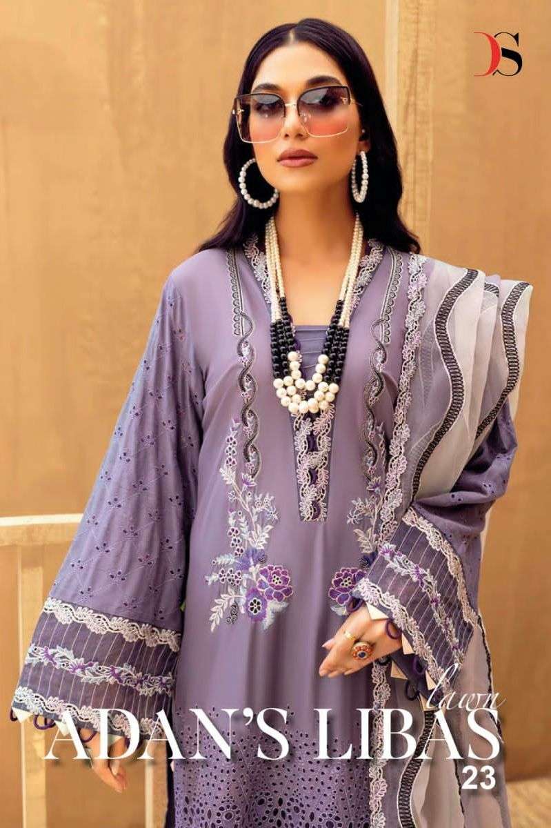 deepsy suit adan libas lawn 23 series 3111-3116 Pure Cambric cotton suit