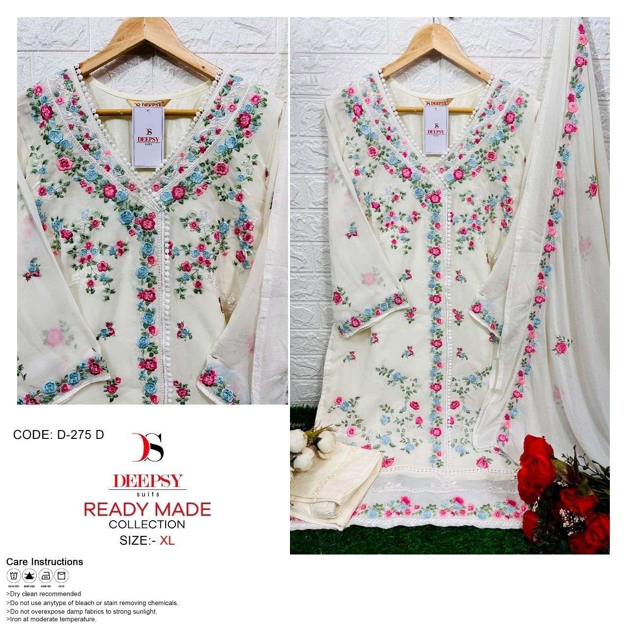 deepsy suits D-275 ABCD georgette embroidery suit 