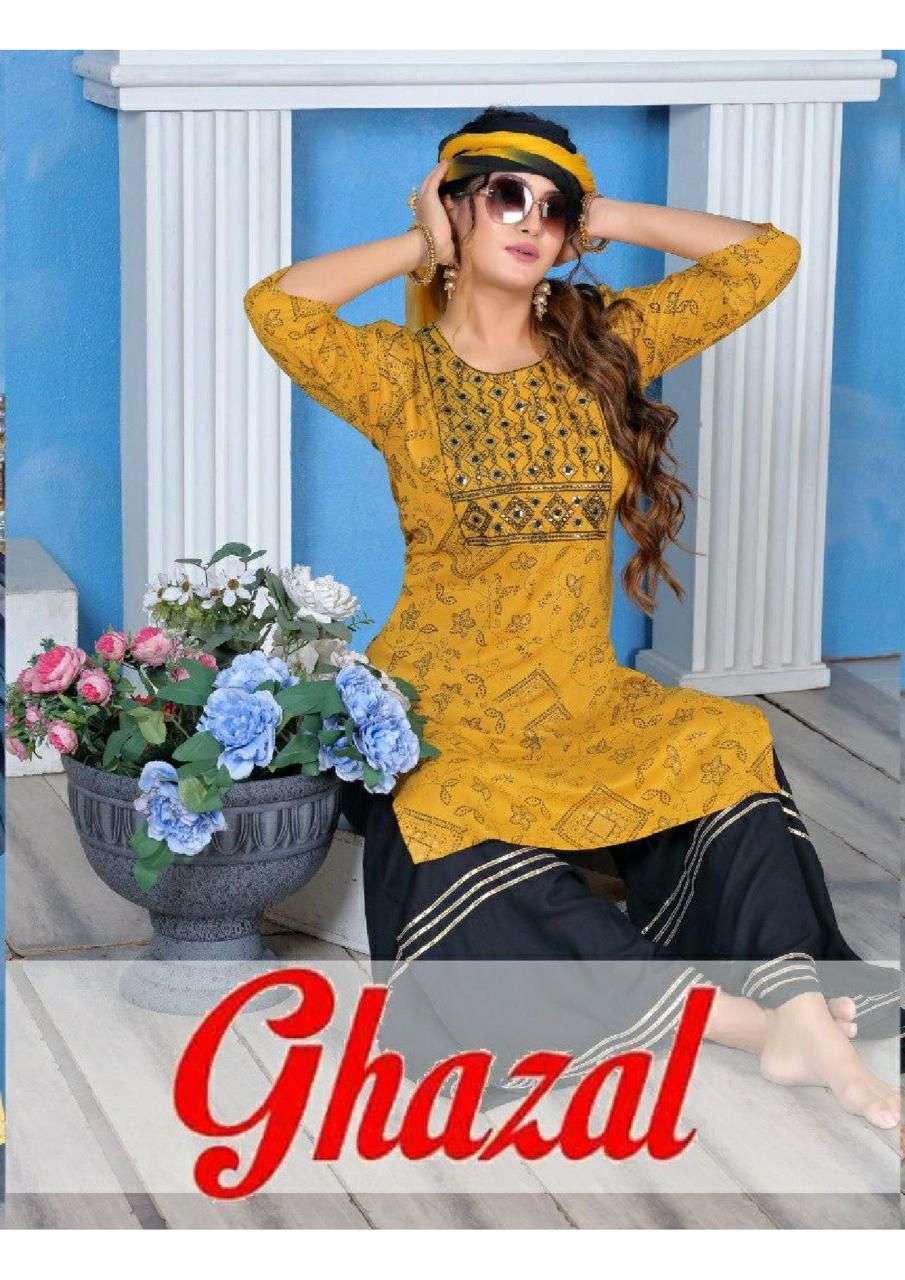 fashion talk Ghajal series 001-010 Rayon Foil Print suit