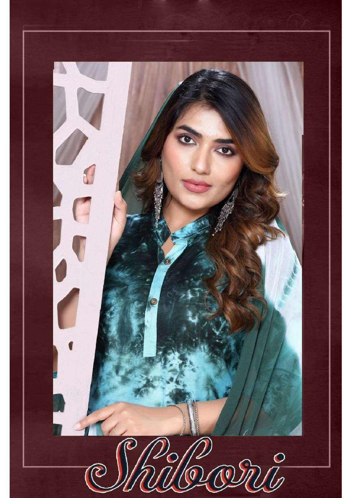 fashion talk shibori series 1001-1010 Rayon Shibori Dyed readymade suit 
