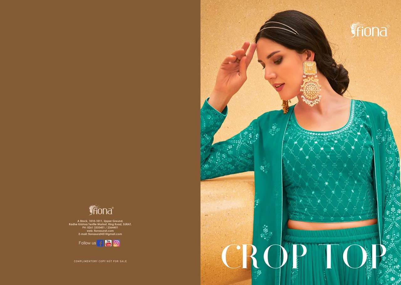 fiona designer real georgette crop top 