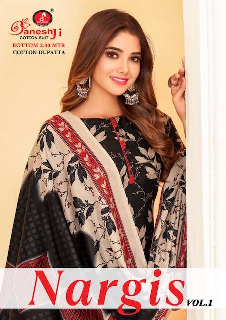 Ganeshji Nargis Vol-1 series 1001-1010 heavy indo cotton suit 