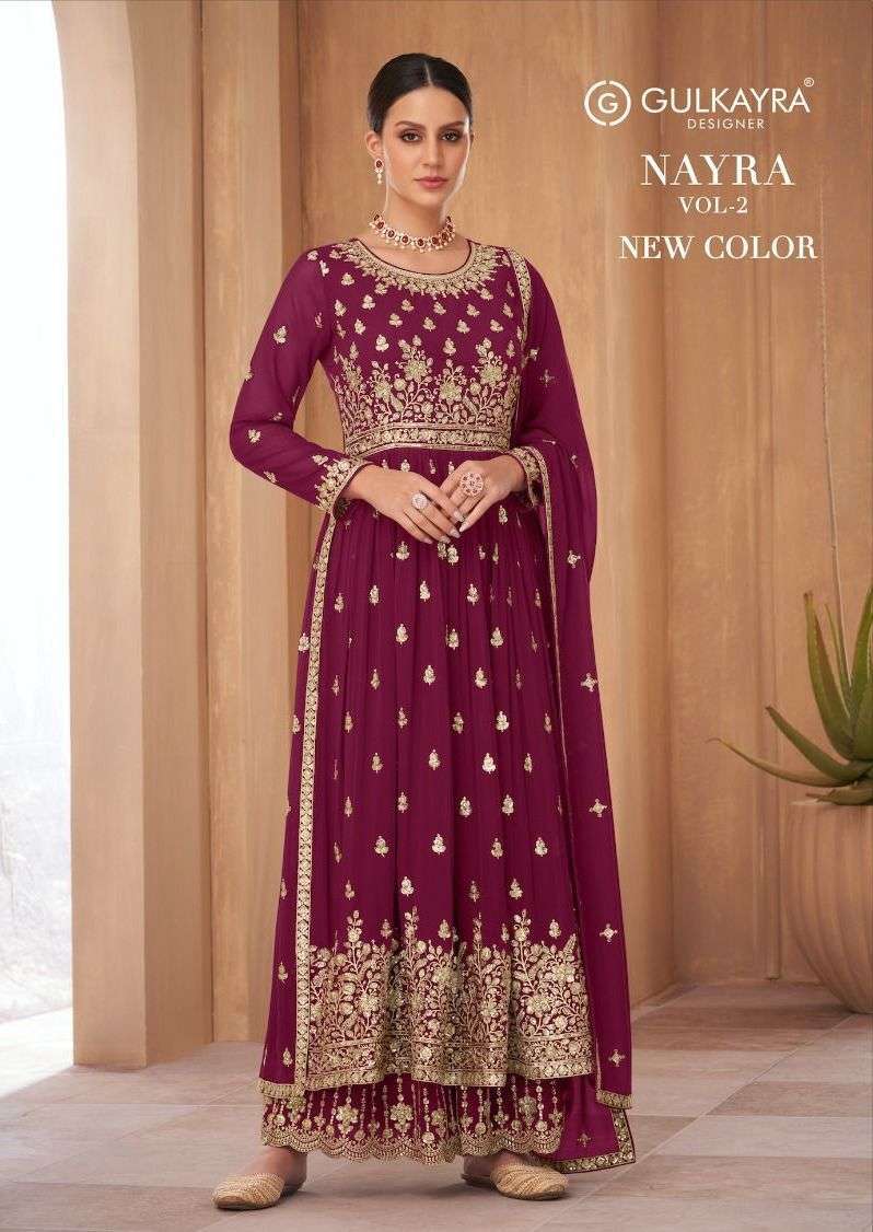 gulkayra nayra vol 2 new color series 7185 blooming georgette suit