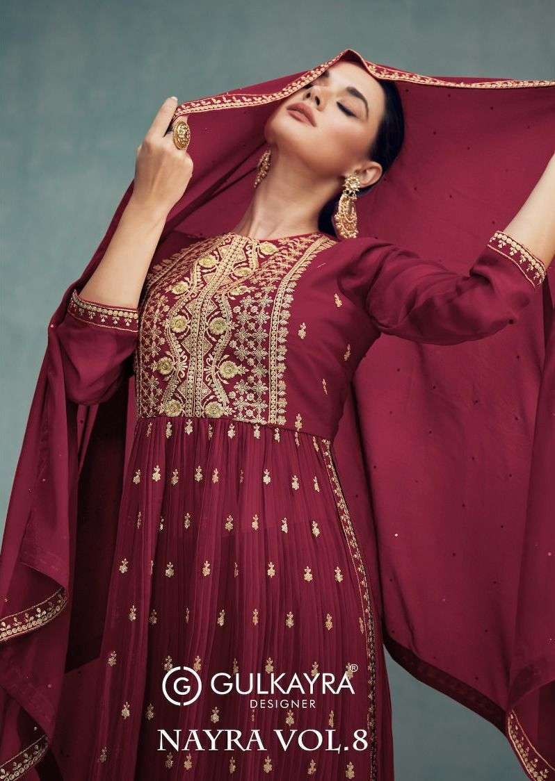 gulkayra nayra vol 8 series 7208 Blooming georgette suit