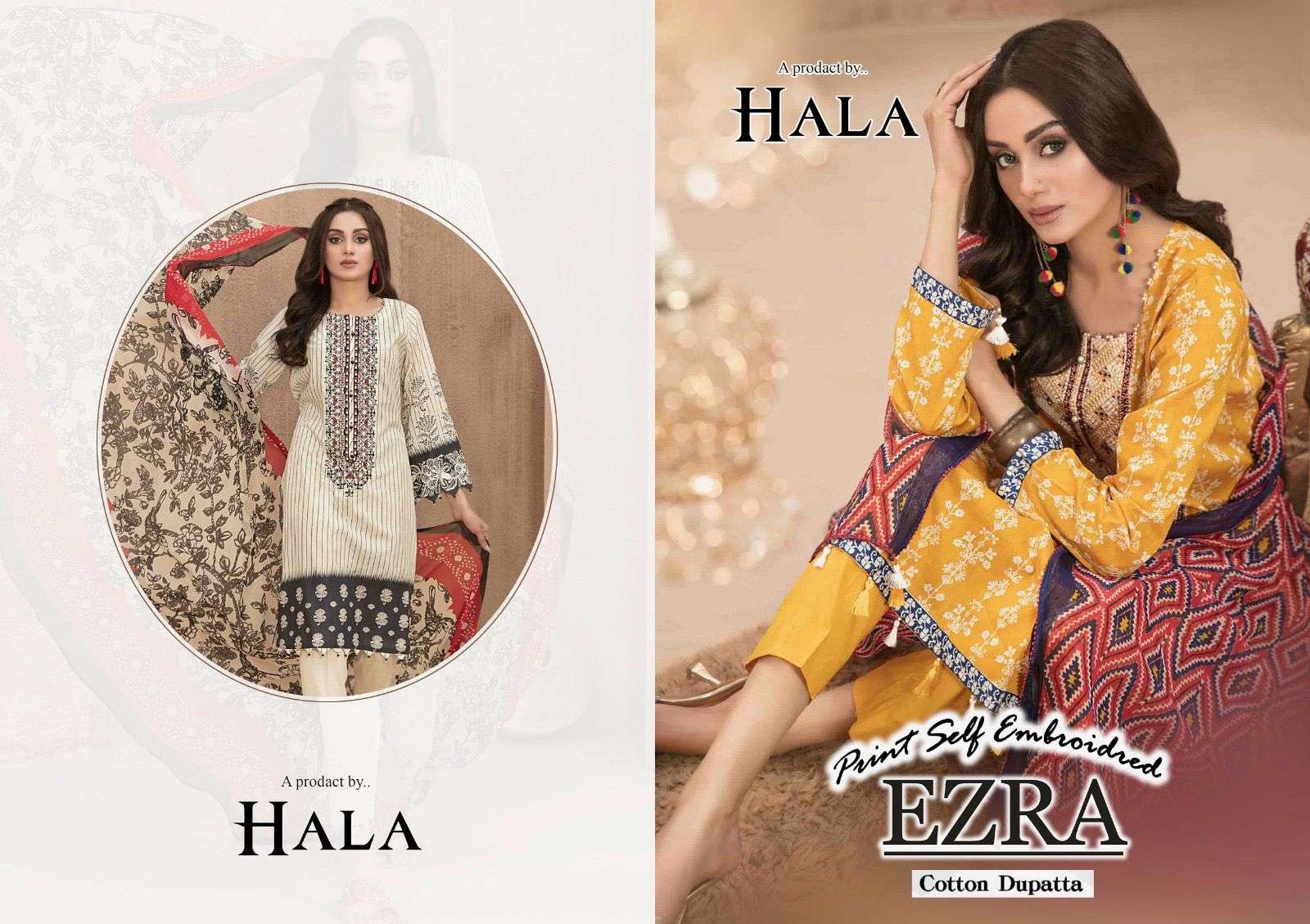 hala traders ezra vol 1 Pure Cambric Cotton suit