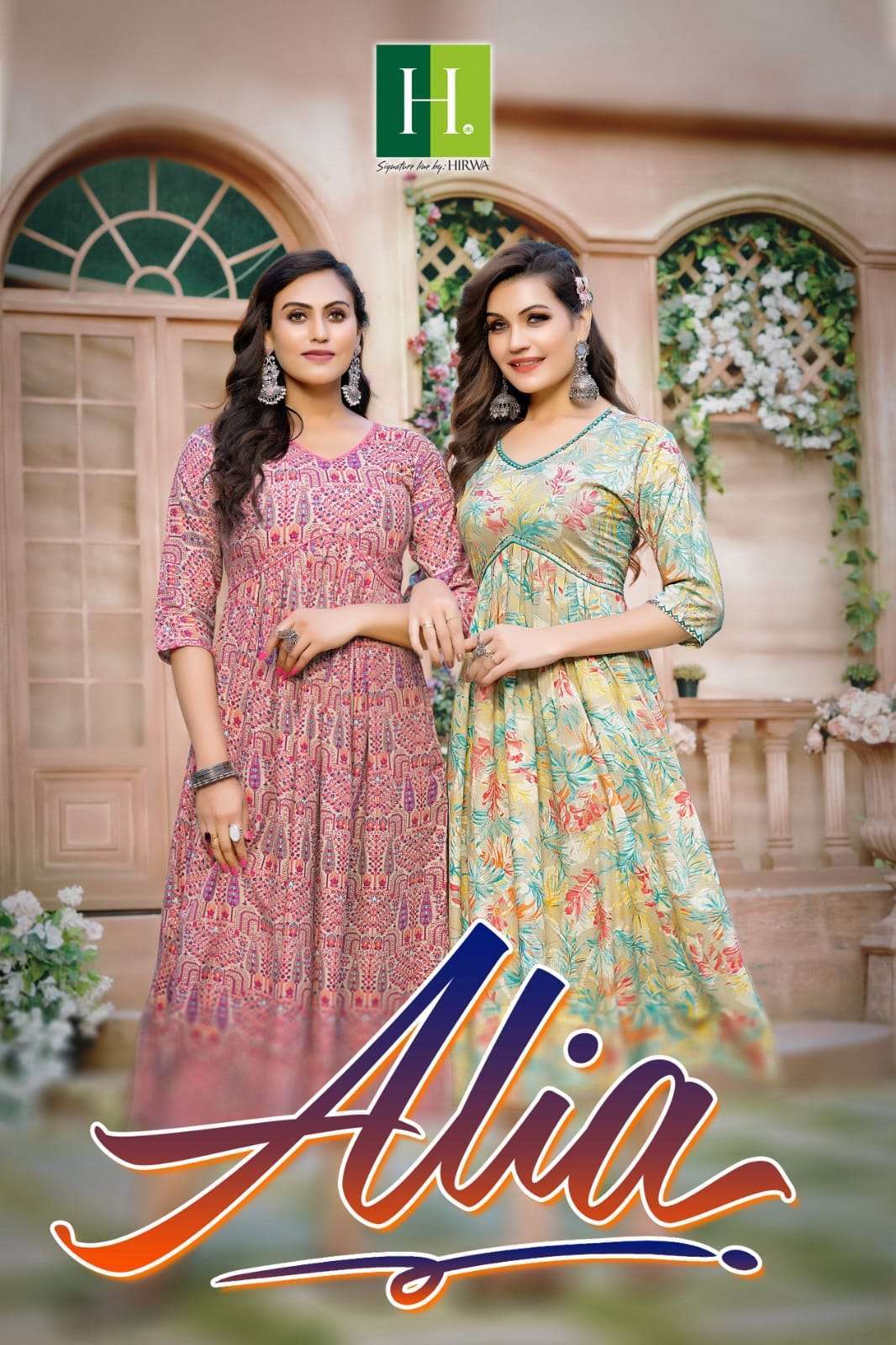 hirwa alia series 101-108 heavy rayon kurti 