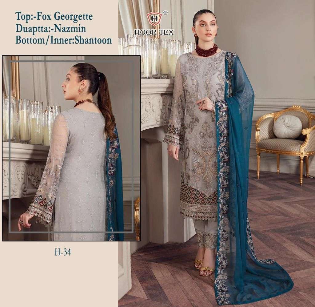 hoor tex H-34 designer faux georgette suit s