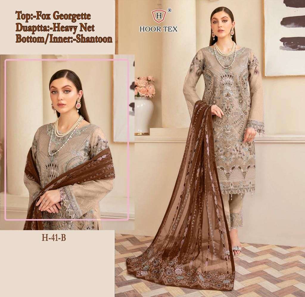 hoor tex H-41 A-E designer faux georgette suit