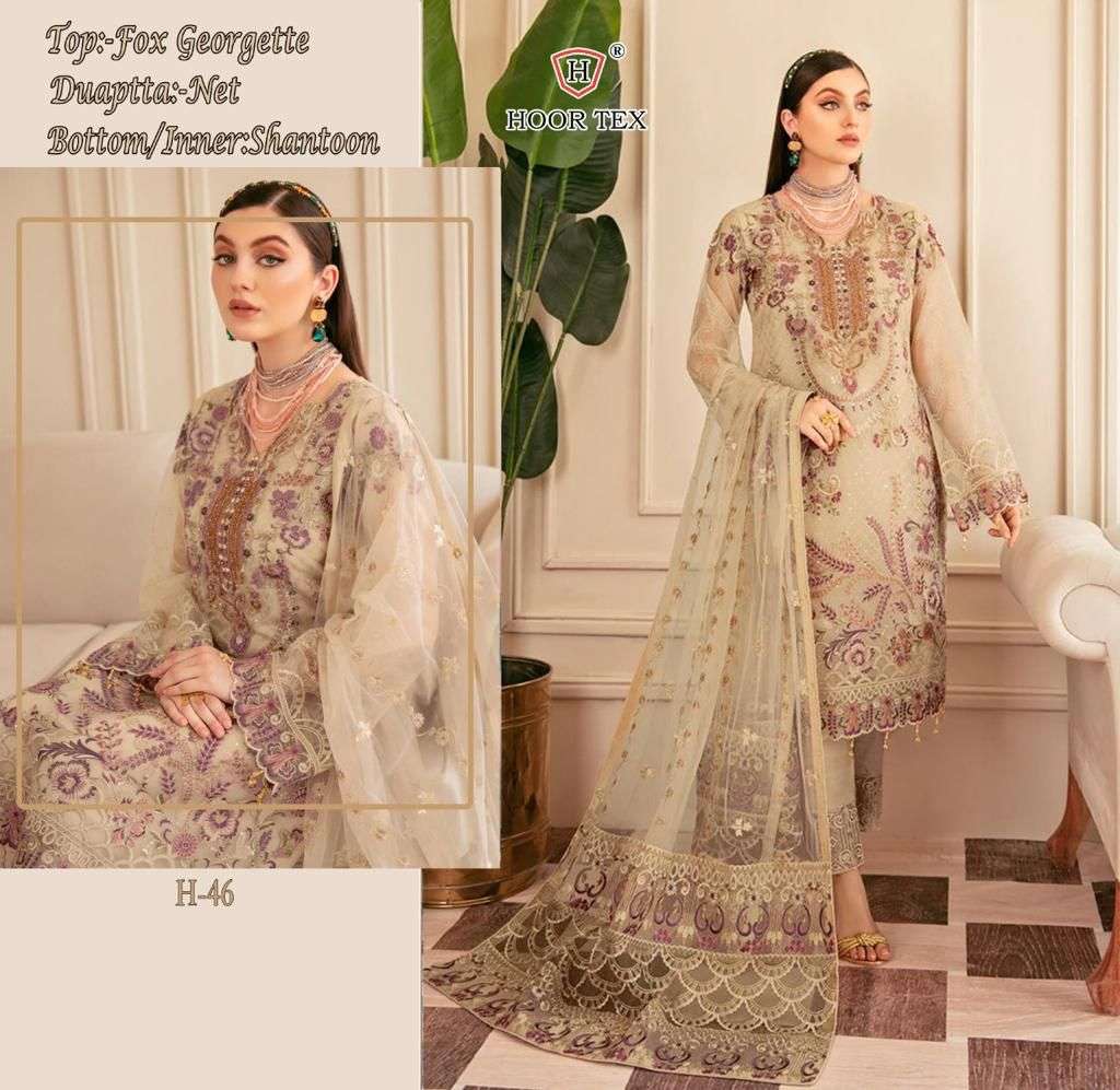 hoor tex H-46 A to D designer faux  georgette suit 