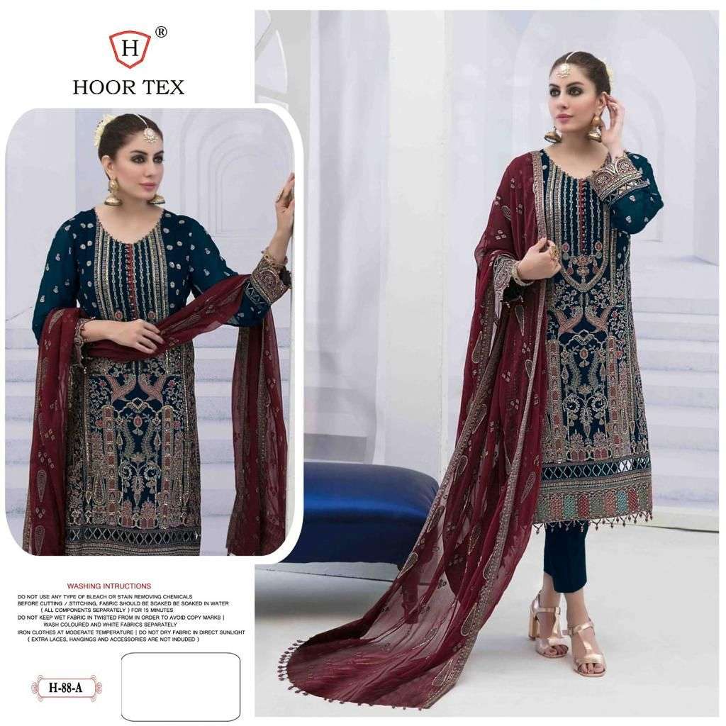 hoor tex H-88 A to G designer faux georgette suit 