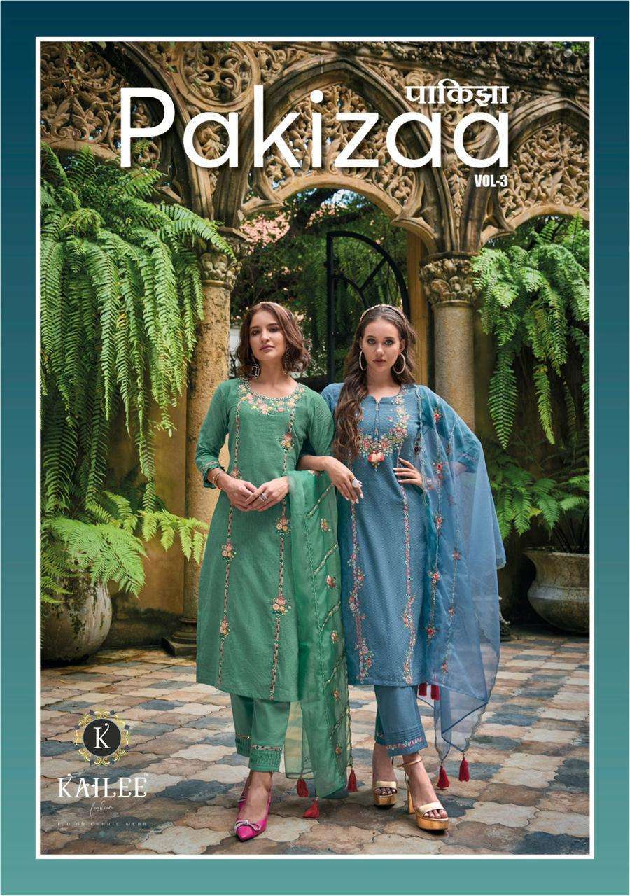 kailee pakizaa vol 3 seres 40201-40206 pure cotton readymade suit 