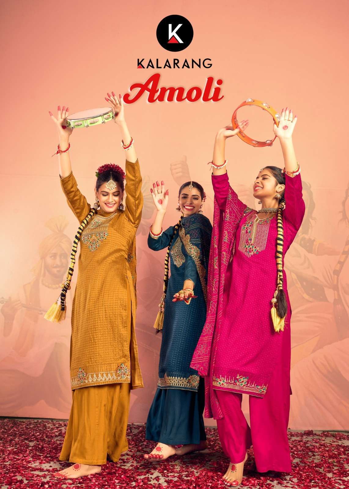 kalarang amoli series 10531-10536 muslin dola jacquard suit 