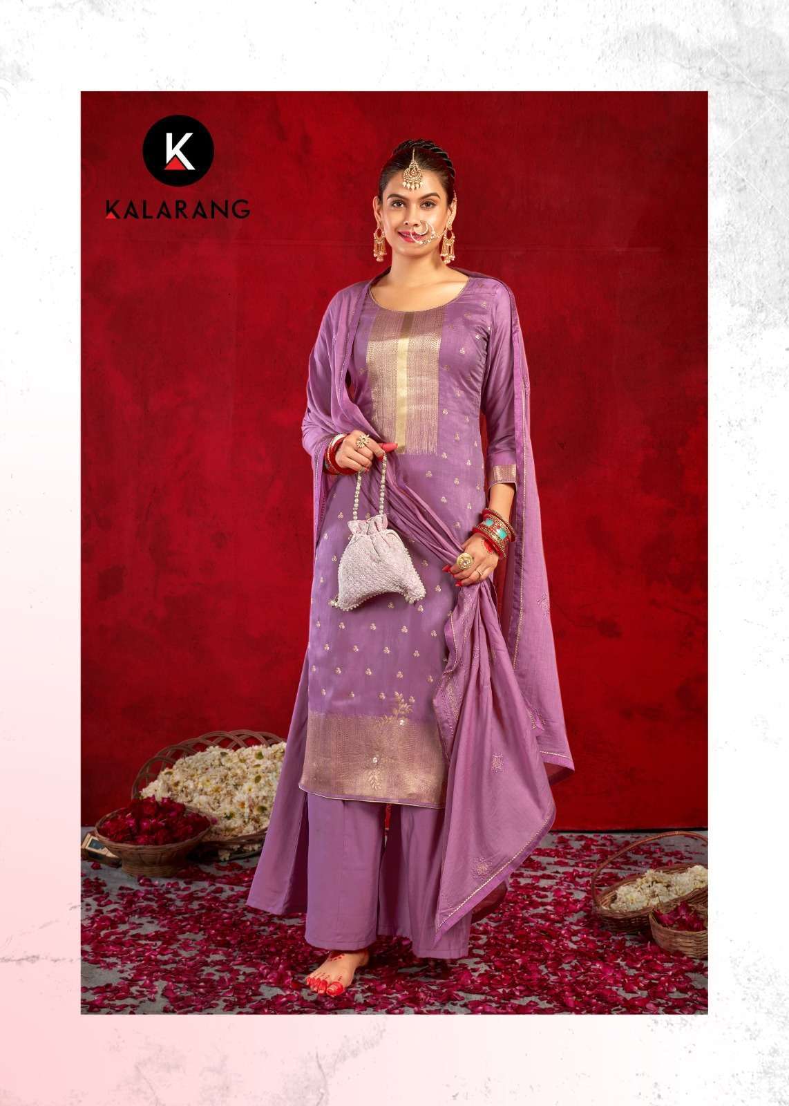kalarang kanchan Pure Muslin Dola Jequard suit