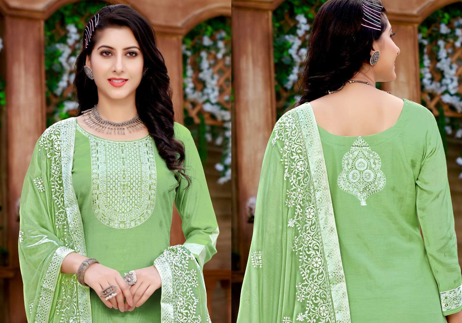 kalarang tulip Pure Muslin Dola Jequard suit