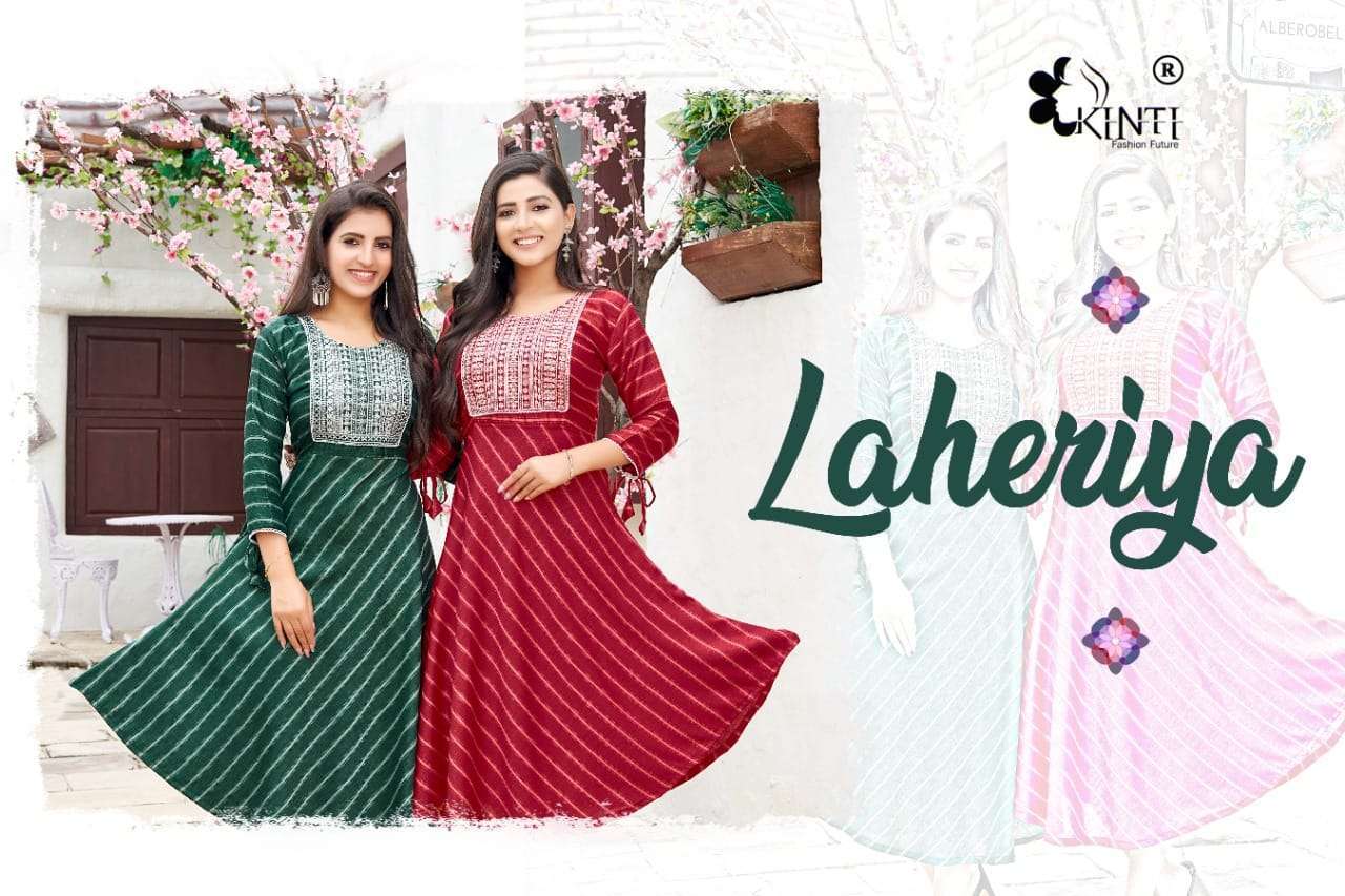 kinti laheriya series 1001-1008 fancy rayon kurti 