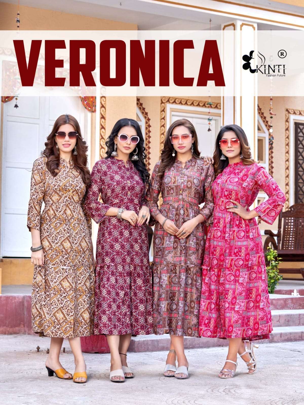 kinti veronica vol 2 rayon wrinkle prints kurti 
