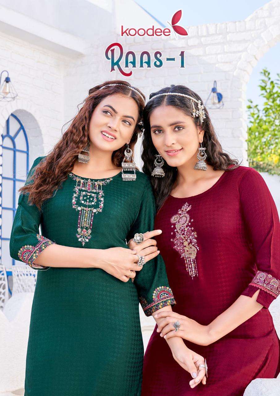 koodee raas vol 1 series 7001-7006 Heavy reyon Dobby kurti