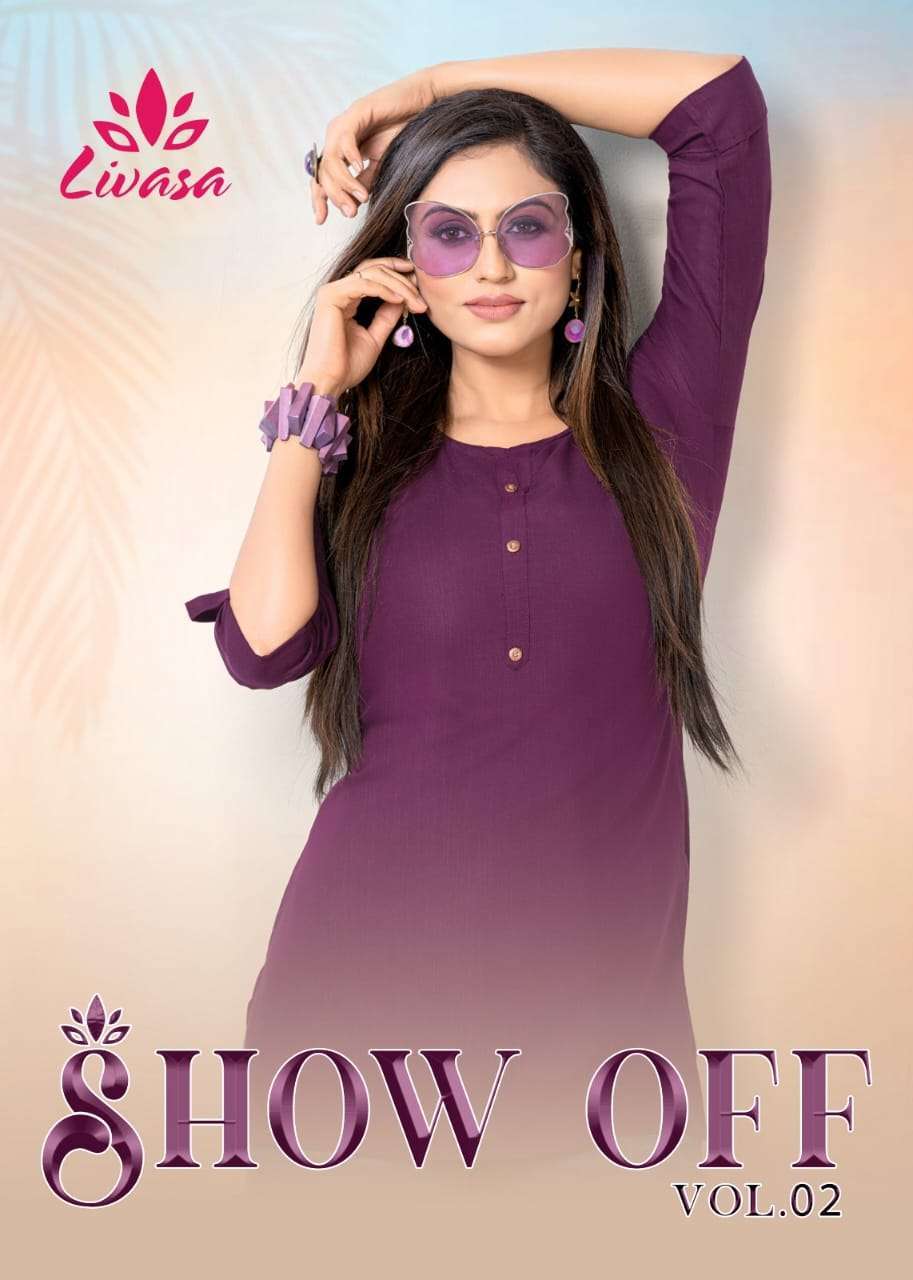 livasa show off vol 2 series 201-210 fancy rayon kurti 
