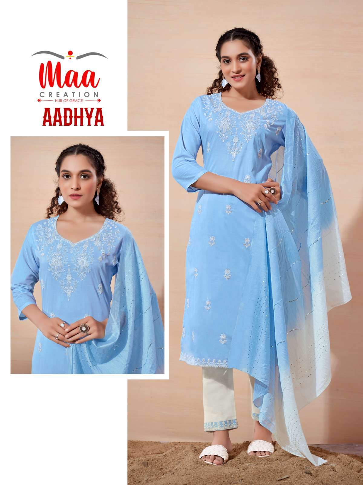 maa creation aadhya mul mul cotton readymade suit 