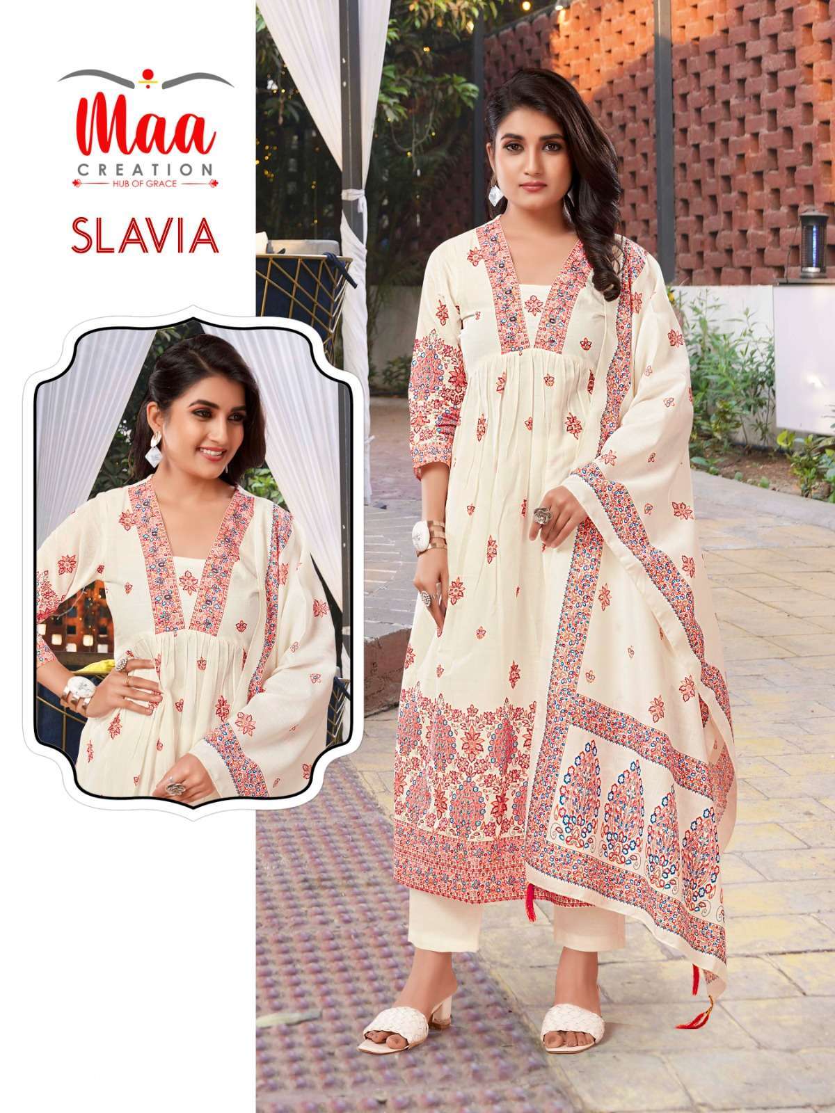 maa creation slavia pure mul cotton readymade suit 
